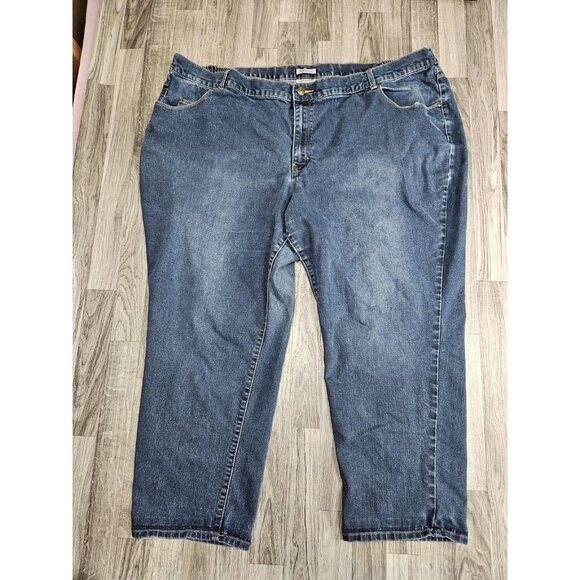 Catherines Jeans Womens 32W Right Fit Moderate Curvy Stretch Elastic Waist - Picture 1 of 10